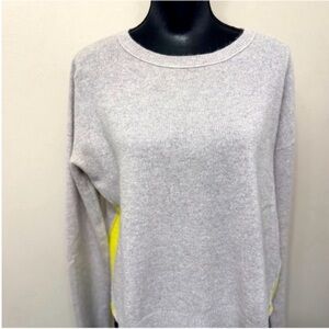 360 SWEATER Women’s Cashmere Gray and Yellow Sweater M